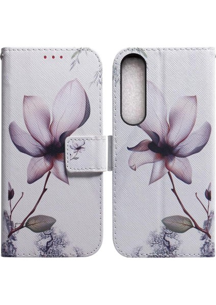 Sony Xperia 1 Iv Için Flip Case Manyetik Kapatma Boyalı Kart Yuvaları Pu (Yurt Dışından)