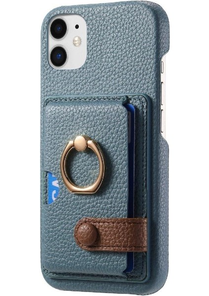 IPhone 11 Premium Dokulu Deri Halka Standı Kart Yuvaları Için Kılıf (Yurt Dışından) fırsatları
