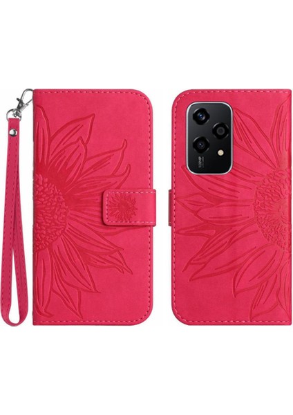 Onur Için Kılıf 200 Lite Kısa Kayış Flip Cüzdan Telefon Kılıfı Kabartmalı Lüks (Yurt Dışından)