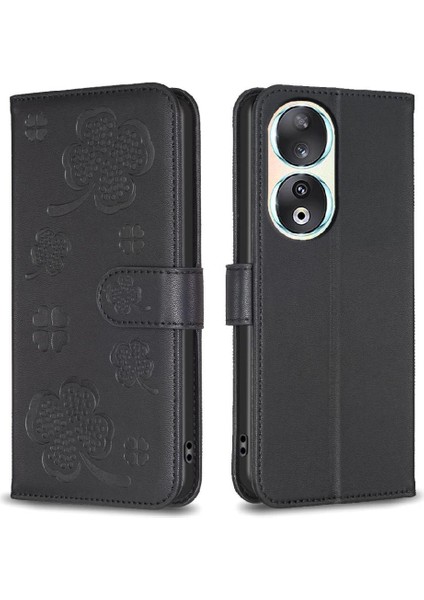 Onur Için Flip Case 90 5g Yonca Çiçek Cüzdan Çok Renkli Kart Yuvaları Pu (Yurt Dışından)
