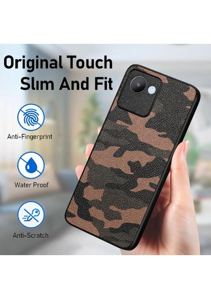 Realme C30S Anti Damla Kablosuz Şarj Özgürlük Camo Tasarım (Yurt Dışından)