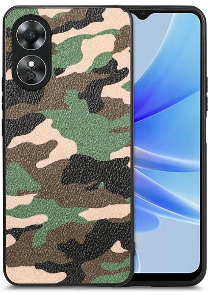 Oppo A17 Anti Damla Kablosuz Şarj Özgürlük Camo Tasarım Için Kılıf (Yurt Dışından)