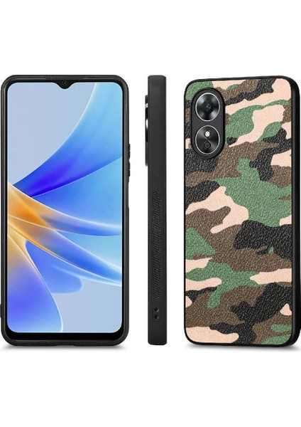 Oppo A17 Anti Damla Kablosuz Şarj Özgürlük Camo Tasarım Için Kılıf (Yurt Dışından)