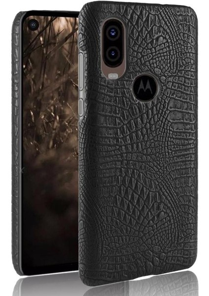 Motorola One Vision Klasik Timsah Moda Için Şık Klasik Kılıf (Yurt Dışından)