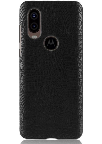 Motorola One Vision Klasik Timsah Moda Için Şık Klasik Kılıf (Yurt Dışından)