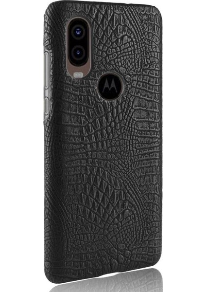 Motorola One Vision Klasik Timsah Moda Için Şık Klasik Kılıf (Yurt Dışından)