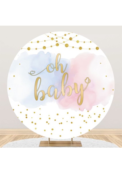 NWH14429 D 4FT(125CM)POLY Laeacco Yenidoğan Cinsiyet Belirleme Yuvarlak Arka Plan Bebek Duşu Aile Parti Dekoru Erkek Veya Kız Fotoğraf Arka Planı Daire Arka Plan (Yurt Dışından) fırsatları