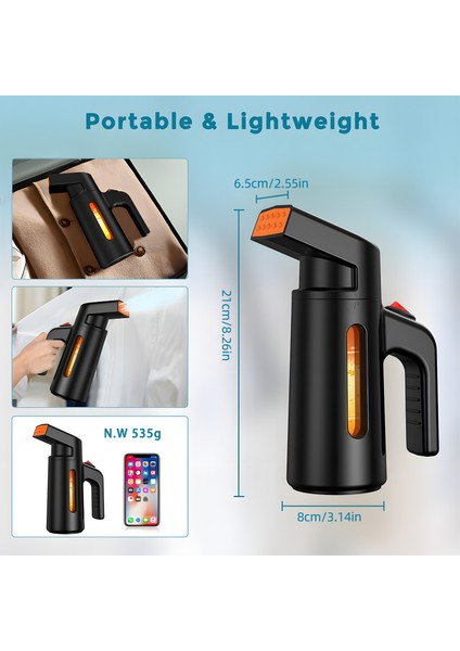 Siyah Turuncu Ab Giysiler Için Buharlı Pişirici 25S Hızlı Isıtma 700W 180ML Büyük Kapasiteli Güçlü Nüfuz Eden Buhar Ev Için Taşınabilir Portatif Giysi Buharlı Pişirici (Yurt Dışından) fırsatları