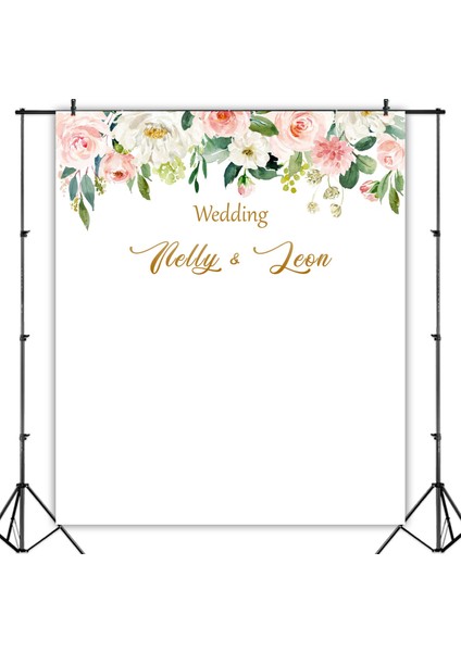 L1185 Ince Vinil 180X200 cm Neoback Özel Düğün Yıldönümü Zemin Doğum Günü Evlilik Arka Bahçe Arka Plan Suluboya Çiçek Fotoğrafçılığı Photocall Banner (Yurt Dışından) modelleri