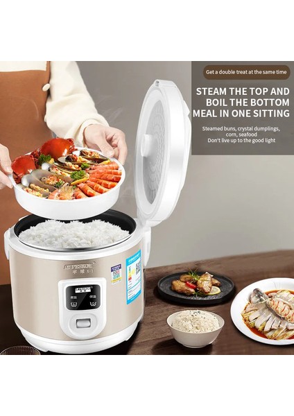 WHITE5L 220V Peskoe Mini Pirinç Pişirici, Eski Moda 1-2-3 Kişi Yapışmaz Yüzey Pişirme Pirinç Pişirici, Çok Fonksiyonlu Ev 2l 3l 4l 5l (Yurt Dışından) indirimleri