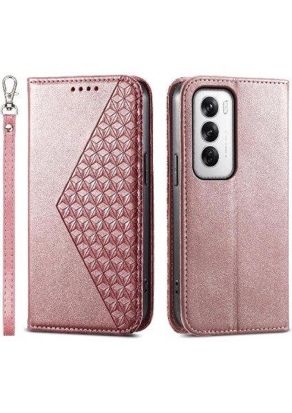 Oppo Oppo 12 5g Günlük Kullanım Için Flip Case Standı Cüzdan Eşkenar Dörtgen Şekli El (Yurt Dışından)