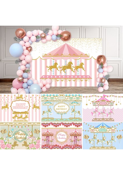 L0504 Ince Vinil 150X100 cm Neoback Atlıkarınca At Doğum Günü Arka Plan Sirk Fotoğrafçılığı Bebek Pembe Parti Dekor Zemin Photocall Photophone Fotografik (Yurt Dışından) fiyatları