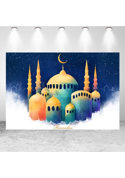 P0638 Ince VINIL180X120CM Seekpro Fotoğraf Arka Planları Cami Ramazan Mavi Kraliyet Kareem Mübarek Parti Poster Bebek Doğum Günü Fotoğraf Arka Planları Fotoğraf Çağrısı (Yurt Dışından)