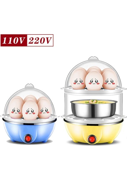 Doublelayer Blue Us 110V/220V Elektrikli Yumurta Kaynağı Çift Katmanlı Çok Fonksiyonlu Mısır Yumurta Muhallebi Otomatik Mini Vapur 14 Yumurta Kahvaltı Yumurta Pişirici (Yurt Dışından) fiyatları