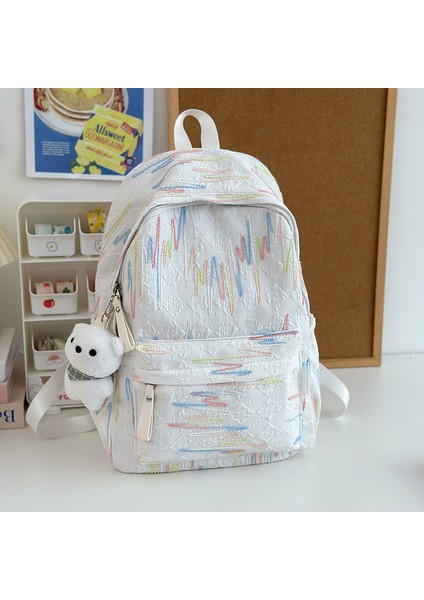 Öğrenci Okul Çantası Sevimli Yumuşak Kız Kız Sırt Çantası Rahat Çok Yönlü Öğrenci Sırt Çantası (Yurt Dışından)