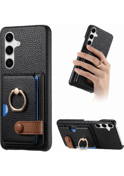 Samsung Galaxy S24 Artı Halka Standı Kart Yuvaları Premium Dokulu (Yurt Dışından)