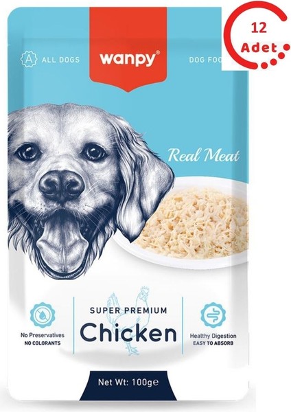 Pouch Tavuklu Yaş Köpek Maması 100 gr x 12 Adet