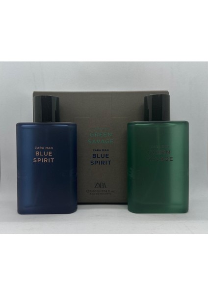 Man Green Savage + Zara Man Blue Spırıt Eau De Toılette 2x 90 Ml  Indirimsehri