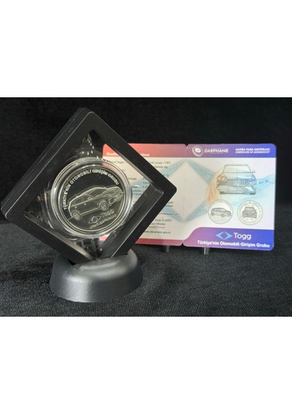 Togg Türkiye'nin Otomobili Girişimi Grubu Sertifkalı Darphane Gümüş Hatıra Parası Standlı fırsatları