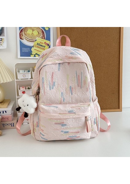 Öğrenci Okul Çantası Sevimli Yumuşak Kız Kız Sırt Çantası Rahat Çok Yönlü Öğrenci Sırt Çantası (Yurt Dışından)