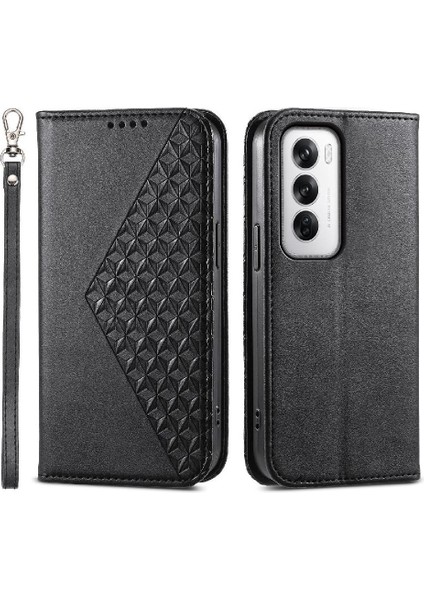 Oppo Oppo 12 5g Günlük Kullanım Için Flip Case Standı Cüzdan Eşkenar Dörtgen Şekli El (Yurt Dışından)