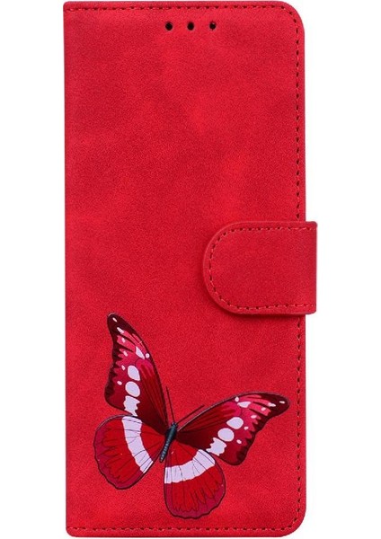 Realme Gt 6 Için Flip Case Kelebek Renk Baskılı Cüzdan Flip Folio Kapak (Yurt Dışından)