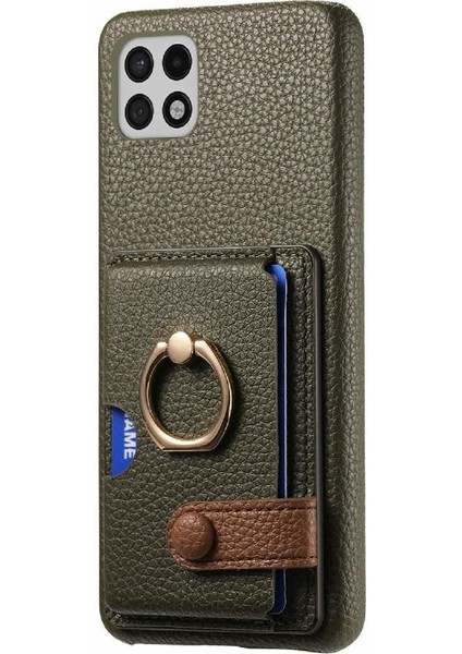 Samsung Galaxy A22 5g Kart Yuvaları Premium Dokulu Deri Yüzük (Yurt Dışından) indirimleri