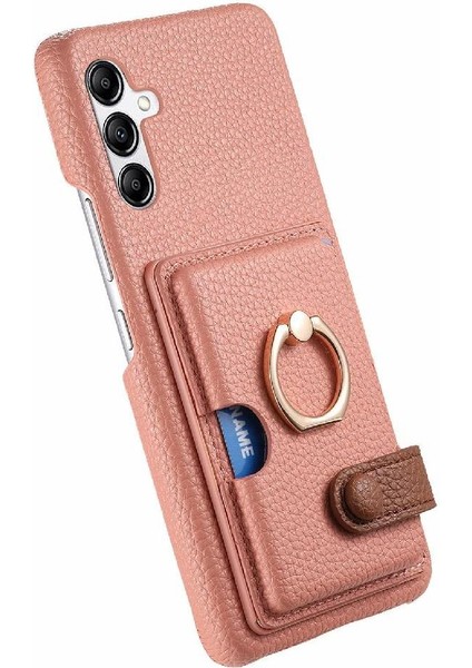 Samsung Galaxy A14 4g Premium Dokulu Deri Kart Yuvaları Halka (Yurt Dışından)