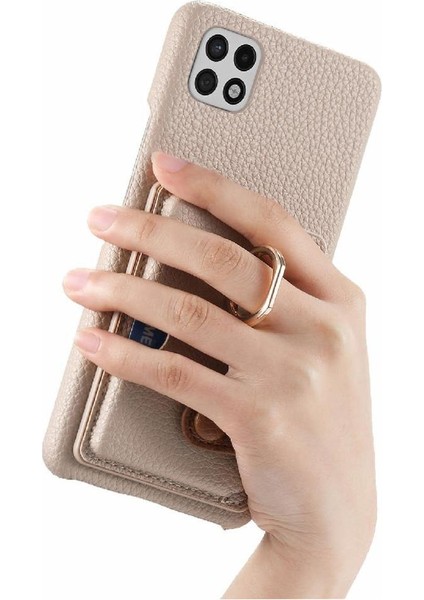 Samsung Galaxy A22 5g Kart Yuvaları Premium Dokulu Deri Yüzük (Yurt Dışından) fiyatları