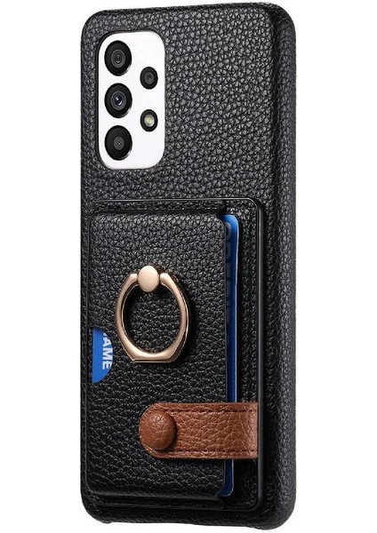 Samsung Galaxy A53 5g Kart Yuvaları Premium Dokulu Deri Yüzük (Yurt Dışından)