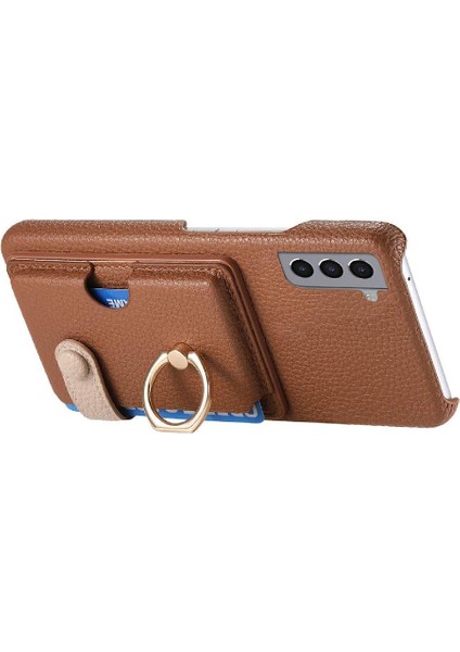 Samsung Galaxy S21 Kart Yuvaları Halka Standı Premium Dokulu Deri (Yurt Dışından) modelleri