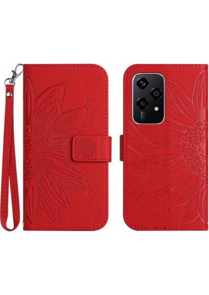 Onur Için Kılıf 200 Lite Kısa Kayış Flip Cüzdan Telefon Kılıfı Kabartmalı Lüks (Yurt Dışından)