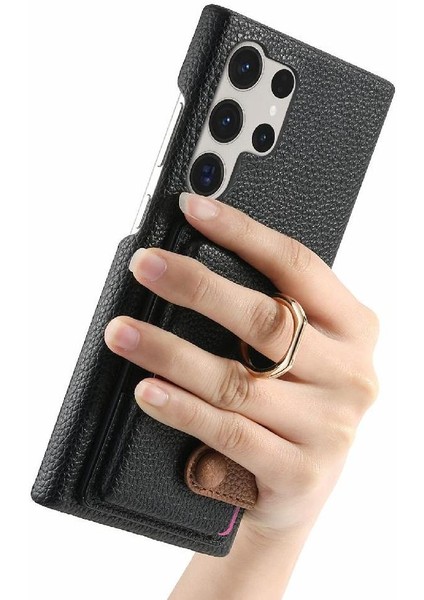 Samsung Galaxy S23 Ultra Halka Standı Kart Yuvaları Premium Dokulu (Yurt Dışından) fiyatları