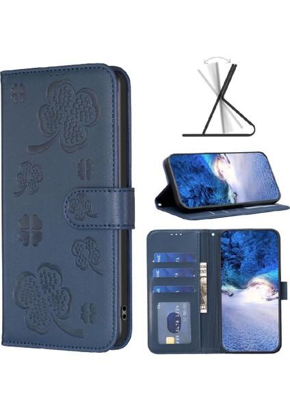 Google Piksel 7A Yonca Çiçek Pu Deri Cüzdan Kart Yuvaları Için Flip Case (Yurt Dışından)