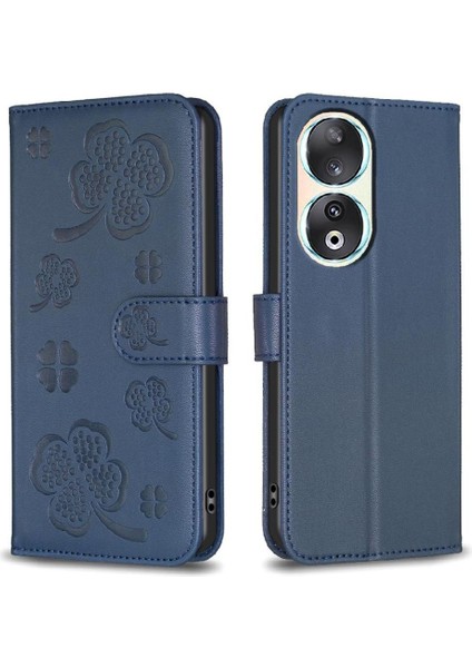 Onur Için Flip Case 90 5g Pu Deri Yonca Çiçek Kart Yuvaları Tutucu (Yurt Dışından)