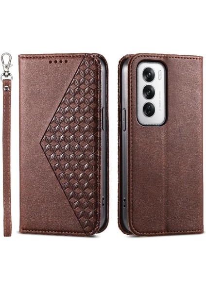 Oppo Oppo 12 5g Günlük Kullanım Için Flip Case Standı Cüzdan Eşkenar Dörtgen Şekli El (Yurt Dışından) modelleri