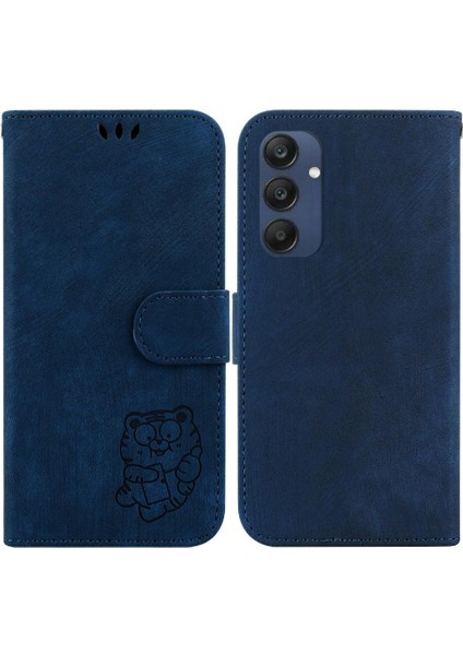 Samsung Galaxy M35 Için Kılıf Cüzdan Kılıf Flip Folio Kabartmalı Sevimli Kaplan (Yurt Dışından)