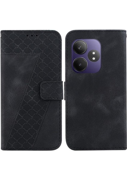 Realme Gt 6t Flip Folio Kapak Için Telefon Kılıfı Pu Deri Kart Yuvası Fonksiyonu (Yurt Dışından)