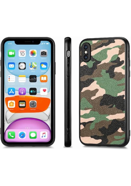 IPhone X/xs Hafif Camo Tasarım Anti Damla Kablosuz Şarj Için Kılıf (Yurt Dışından)