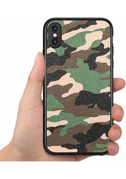 IPhone X/xs Hafif Camo Tasarım Anti Damla Kablosuz Şarj Için Kılıf (Yurt Dışından)