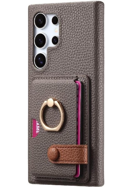 Samsung Galaxy S24 Ultra Halka Standı Premium Dokulu Deri Kılıf (Yurt Dışından) modelleri