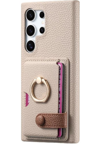 Samsung Galaxy S24 Ultra Halka Standı Premium Dokulu Deri Kılıf (Yurt Dışından) fiyatları