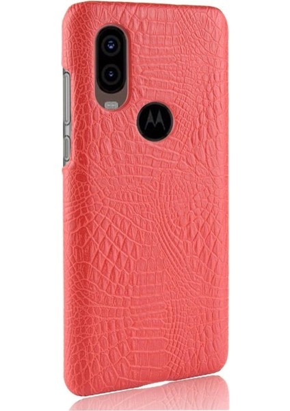 Motorola One Vision Klasik Timsah Moda Için Şık Klasik Kılıf (Yurt Dışından)