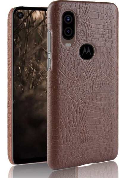 Motorola One Vision Klasik Timsah Moda Için Şık Klasik Kılıf (Yurt Dışından)
