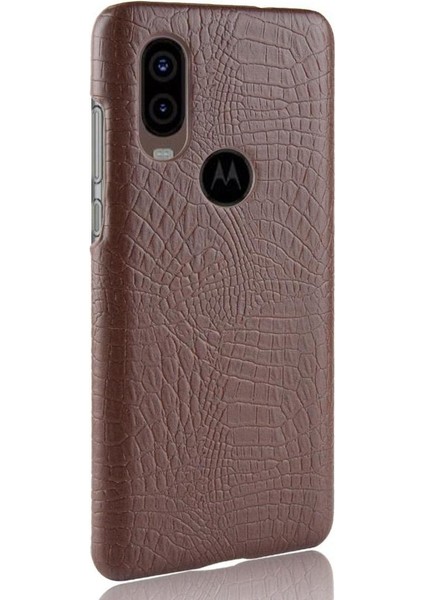 Motorola One Vision Klasik Timsah Moda Için Şık Klasik Kılıf (Yurt Dışından)