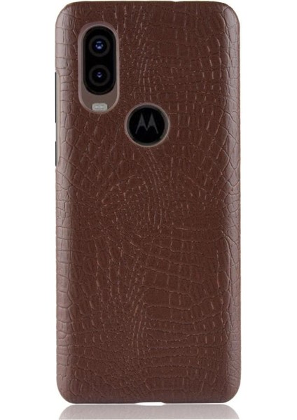 Motorola One Vision Klasik Timsah Moda Için Şık Klasik Kılıf (Yurt Dışından)