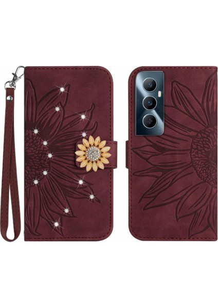 Realme C65 4g Darbeye Dayanıklı Tpu Kabuk Kapak Cüzdan Kredi Kartı Pu (Yurt Dışından)