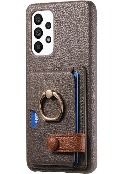 Samsung Galaxy A53 5g Kart Yuvaları Premium Dokulu Deri Yüzük (Yurt Dışından)