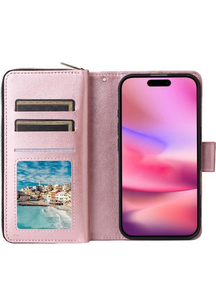 IPhone 16 Için Kılıf Kart Tutucu Flip Kapak ile El Kayışı Fermuarlı Cebi 9 (Yurt Dışından) indirimleri