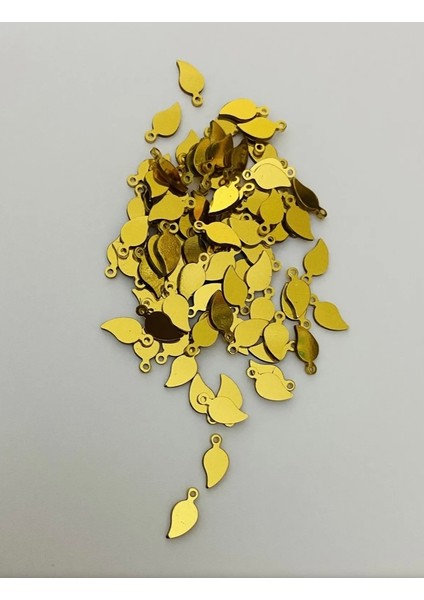 Küçük Düz Yaprak Gold Pleksi Kalın Pul. 20GR